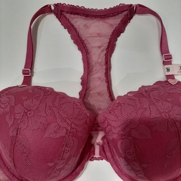 Victoria secret sheer mesh lace racerback coquette romantic fairycore hearts br - Picture 2 of 16